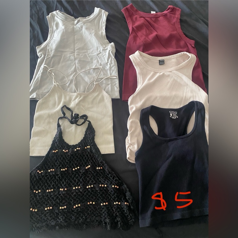 Stylish Women's Tank Top Set - Black, White, Red